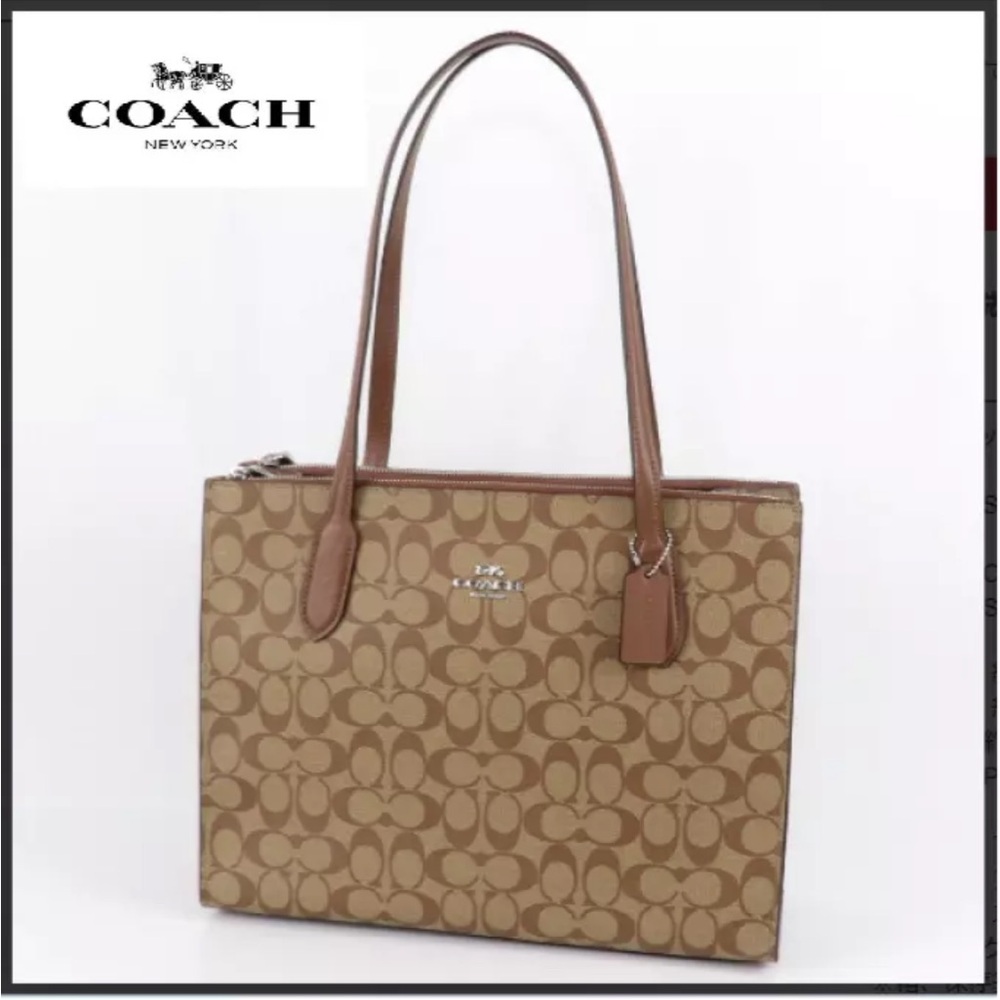 Coach Brown Signature Tote Bag